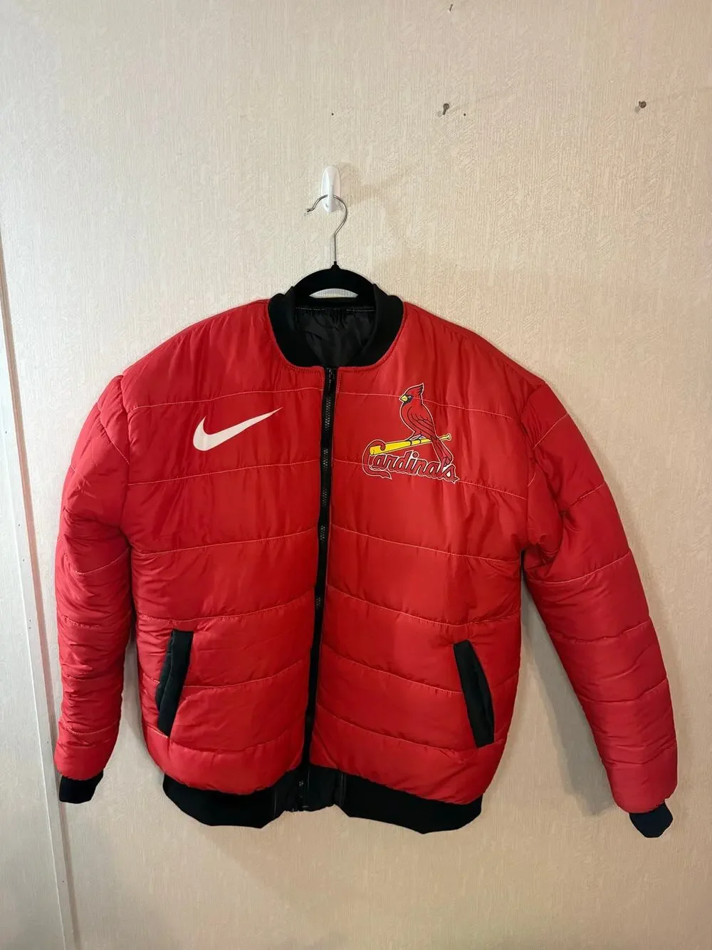 Nike St Louis Cardinals Reversible Puffer Bomber Jacket MLB Red Men’s L